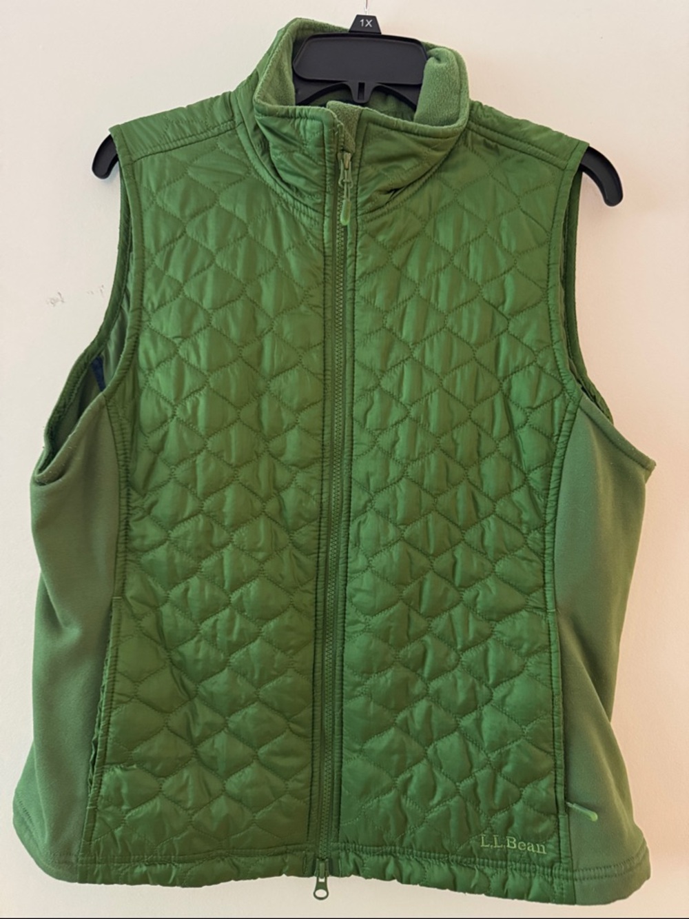 L.L. Bean Olive Green Quilted Fleece Vest